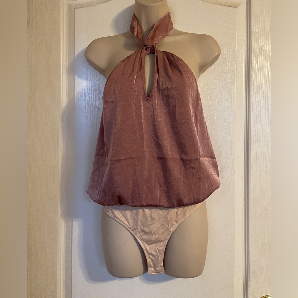 Nwt Paige Presa Bodysuit In Aurora Sleeveless Halter Feminine Party Festival S